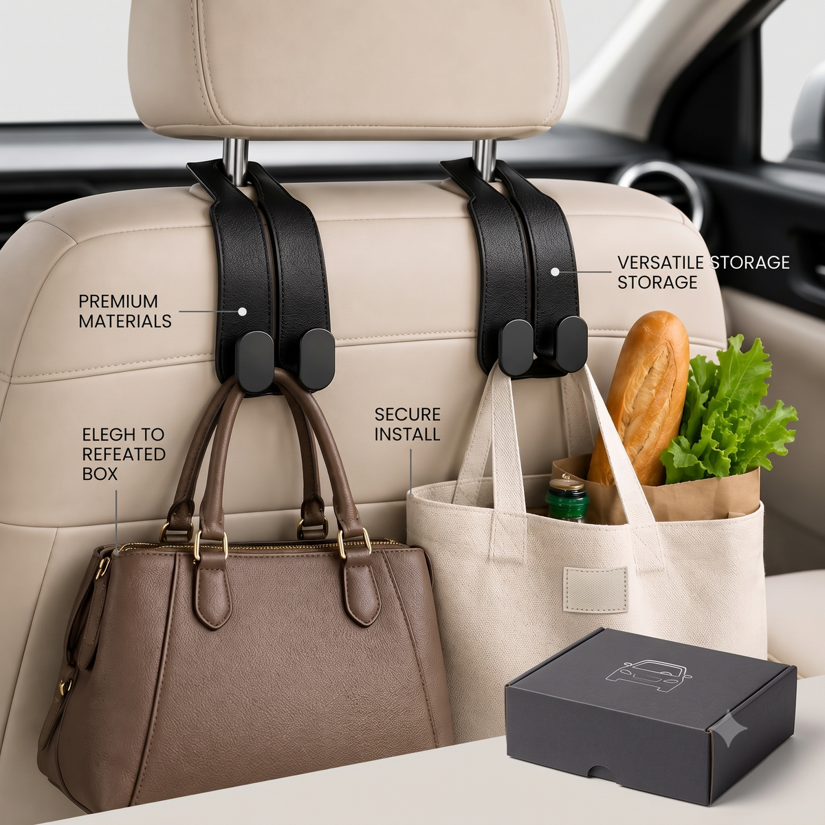 HookMate™ Car Headrest Storage Hook