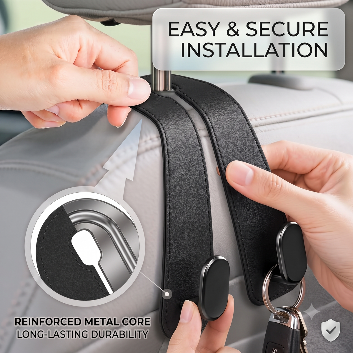 HookMate™ Car Headrest Storage Hook